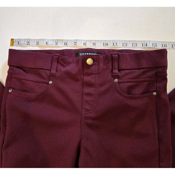 Liverpool Pants Womens 10 Jegging Skinny Maroon Ankle Ruby Port LM2349M42 - Picture 4 of 7